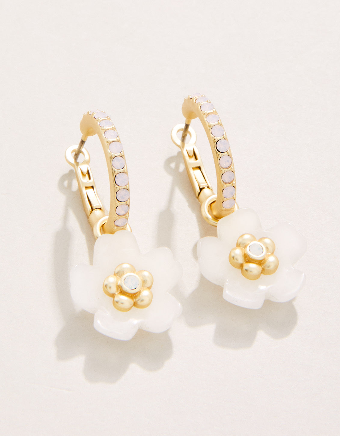  Yarrow Flower Earrings White Opal