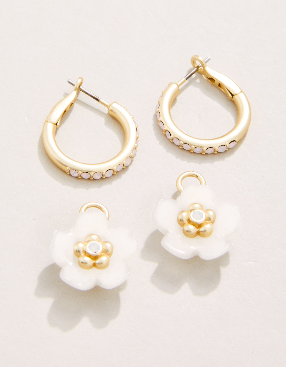  Yarrow Flower Earrings White Opal