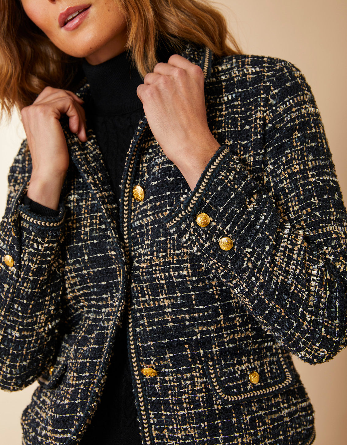  Cameron Tweed Jacket Black Multi