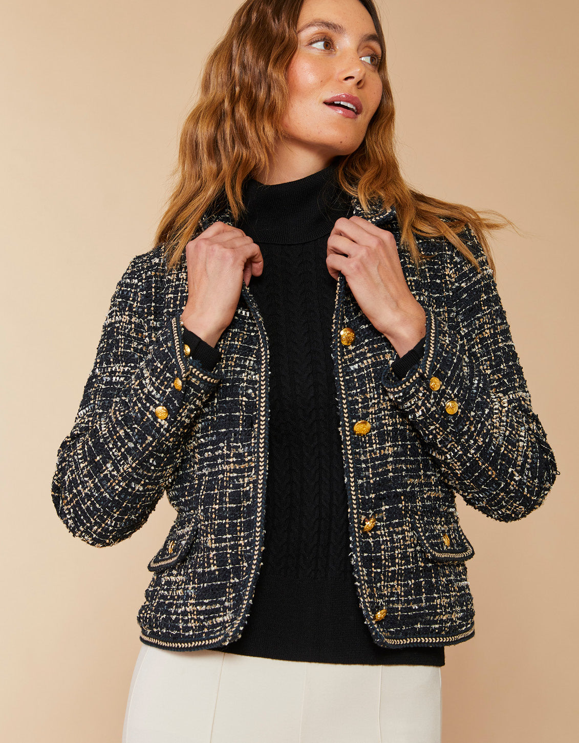 Cameron Tweed Jacket Black Multi