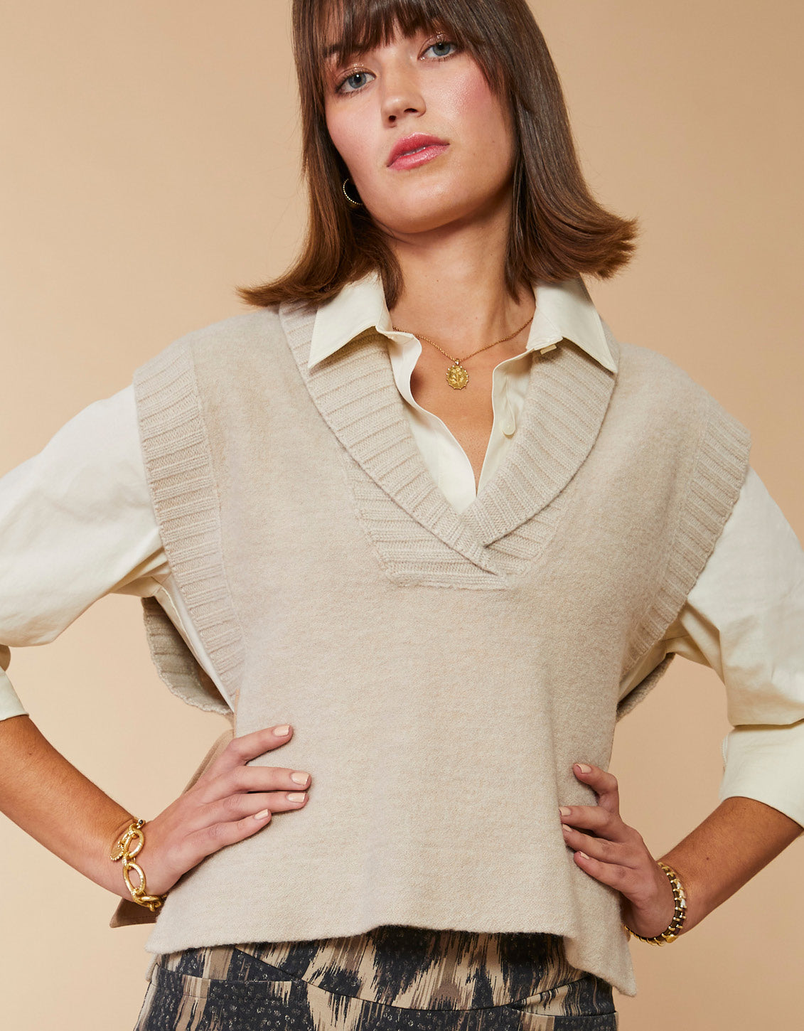  Lorimer Sweater Vest Oatmeal Heather