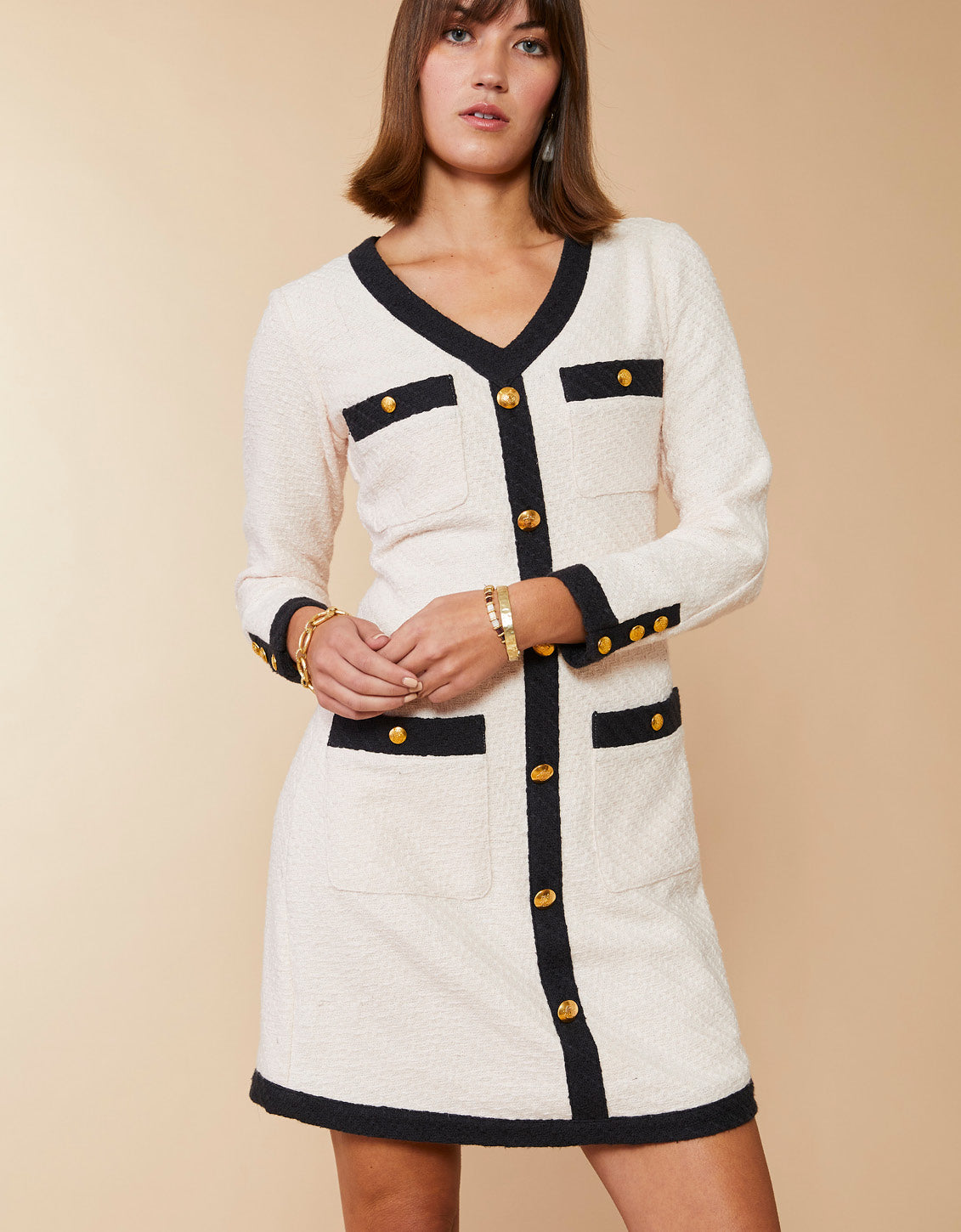  Maggie Tweed Dress Sand