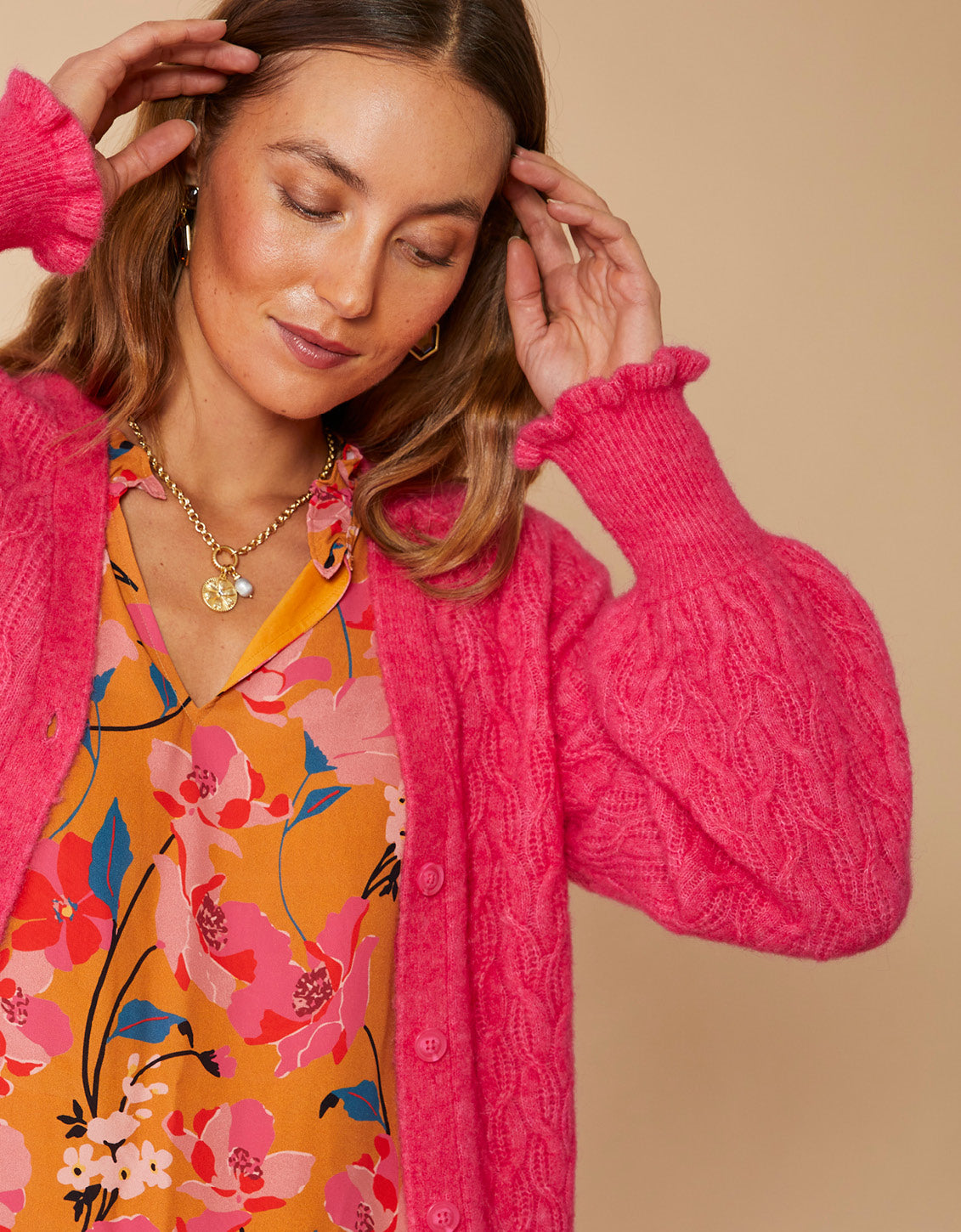  Nadine Cardigan Magenta