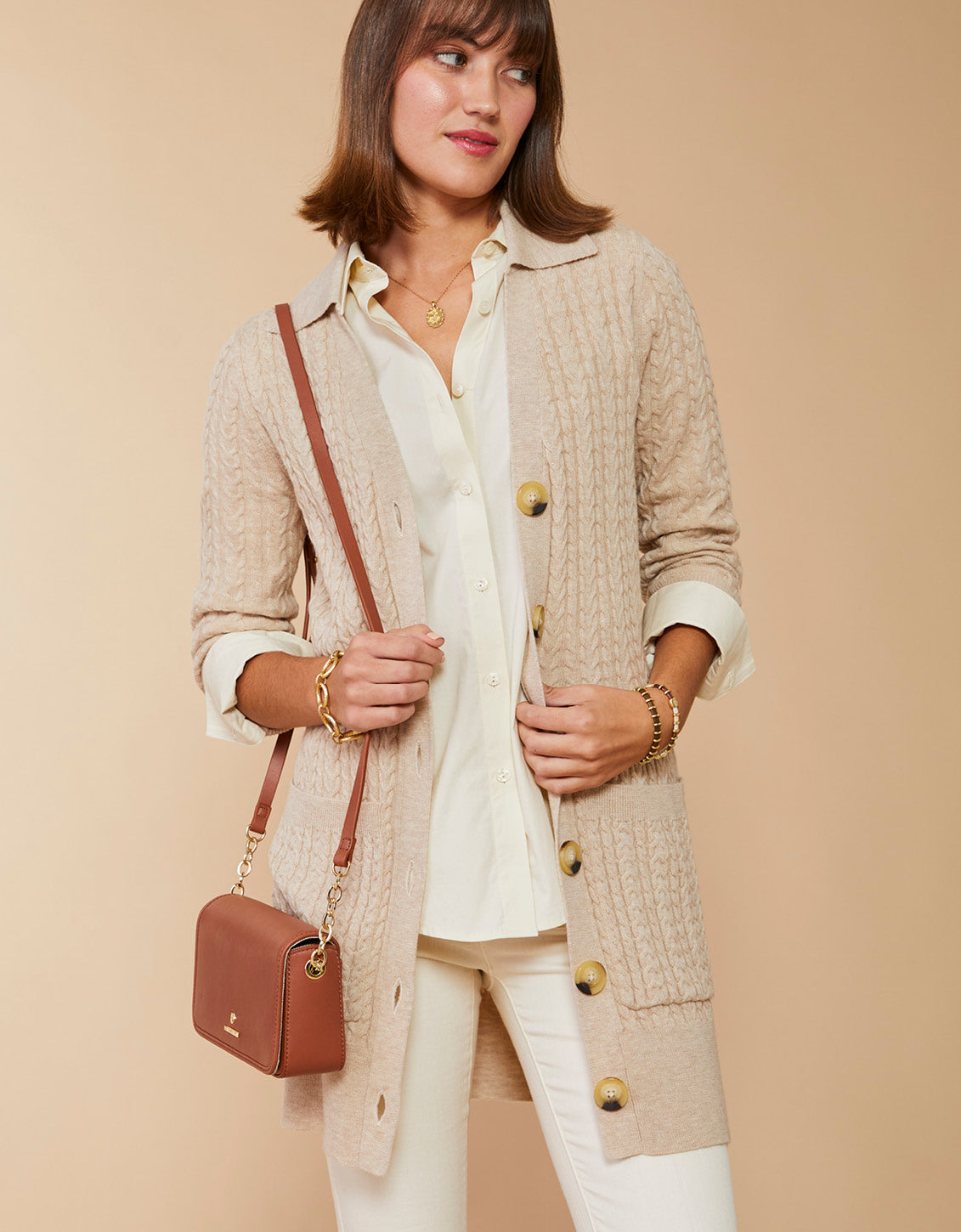  Toni Long Cardigan Oatmeal Heather