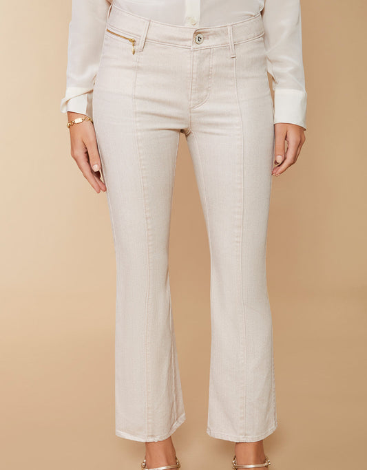  Mallory Kick Flare Jean Metallic Champagne