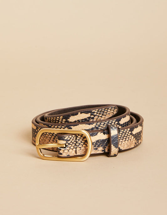  Siren Thin Belt Snake Leather