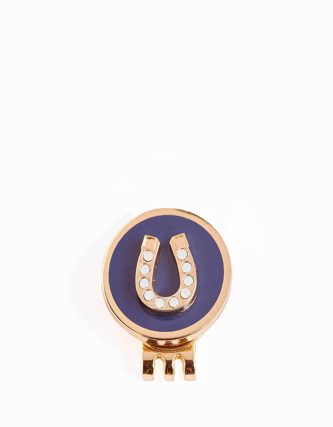  Horseshoe Ball Marker With Hat Clip Navy