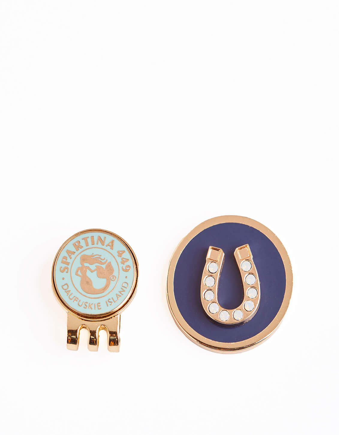  Horseshoe Ball Marker With Hat Clip Navy