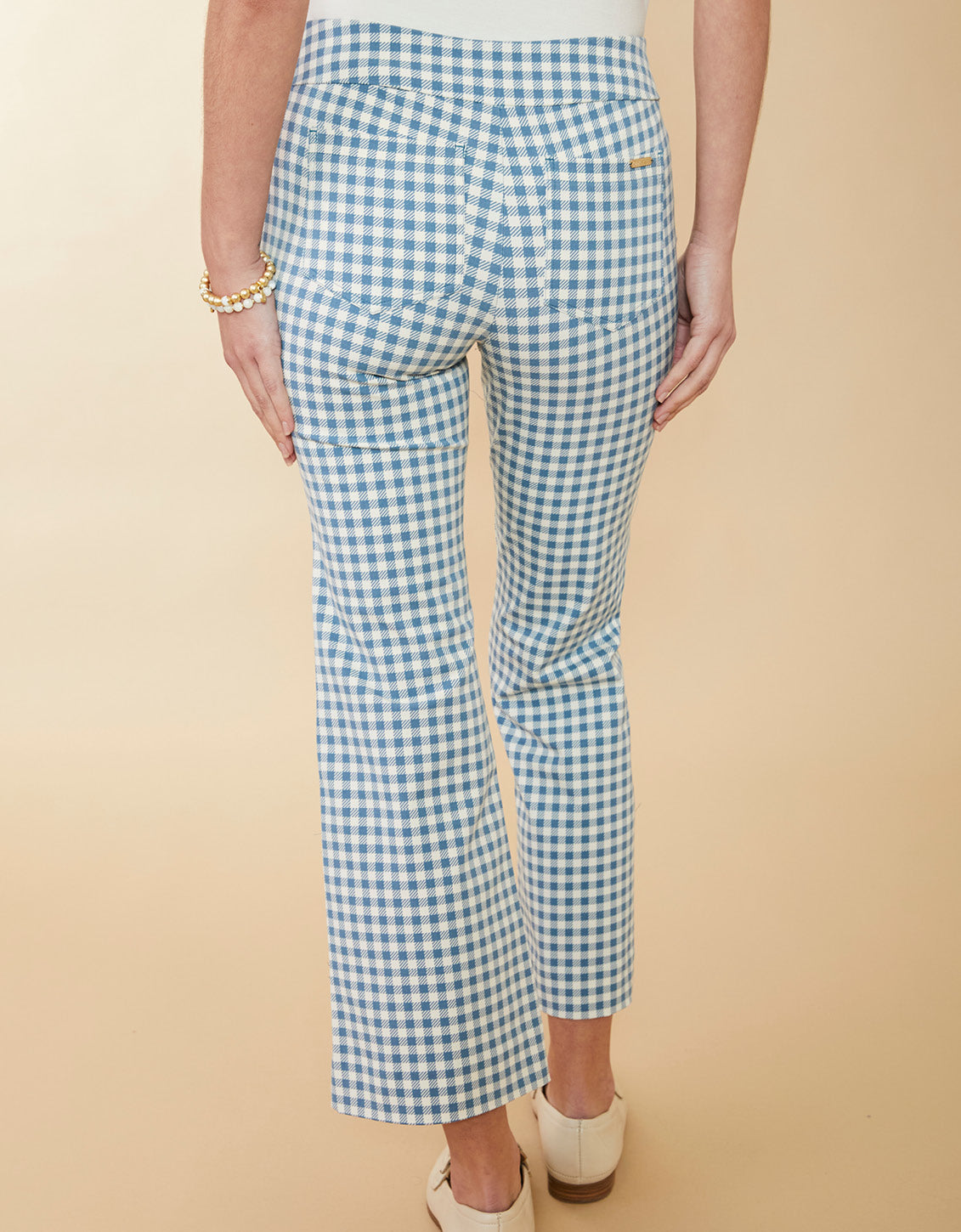  Maren Kick Flare Pant Clara Gingham Bluestone