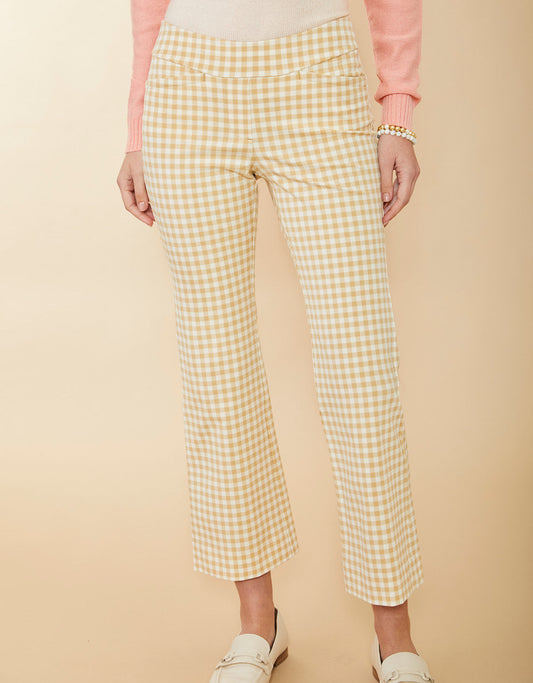  Maren Kick Flare Pant Clara Gingham Taupe