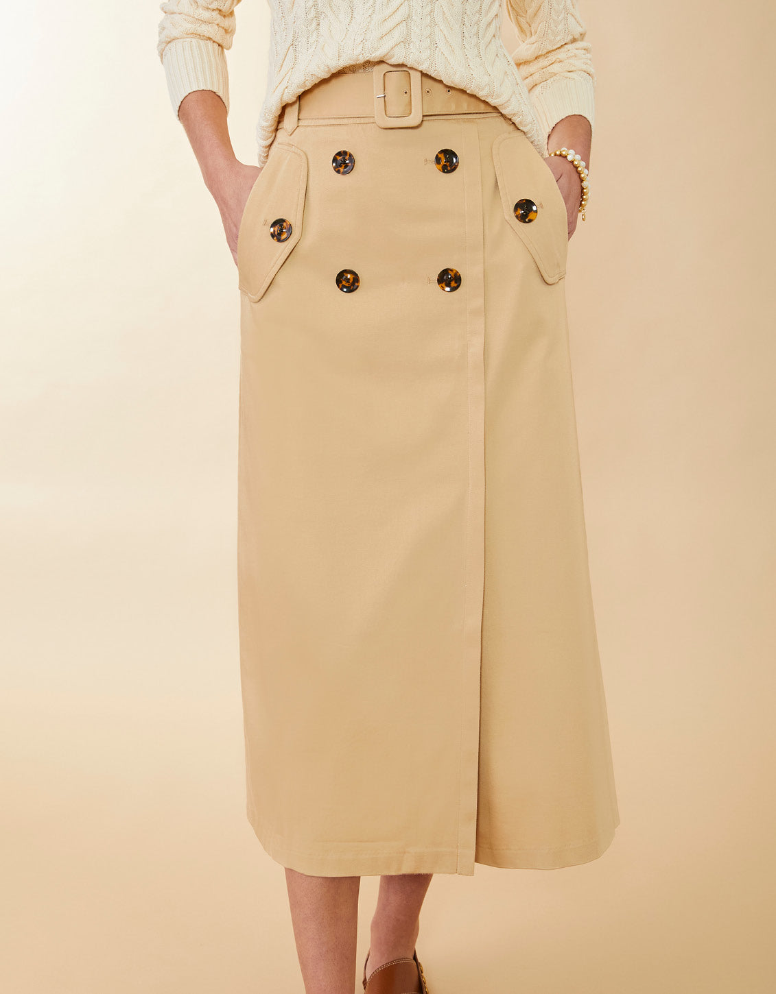  Paola Midi Skirt Khaki