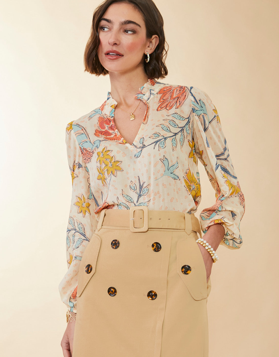  Paola Midi Skirt Khaki