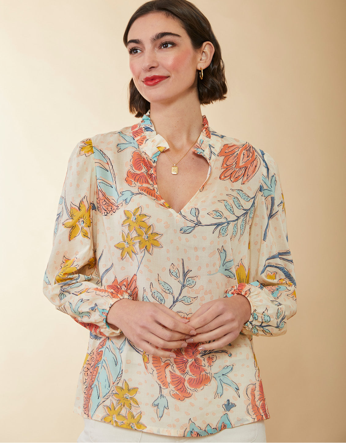  Petrina Blouse Clara Starry Floral Cream