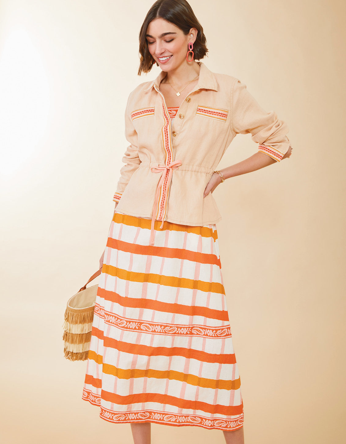  Layla Linen Jacket Toasted Almond