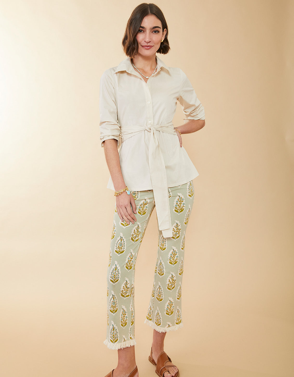  Maren Fringe Pant Richmond Hill Stripe Floral Motif Surf