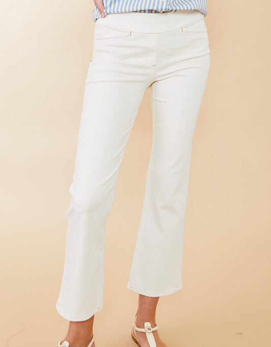  Maren Kick Flare Jean Pearl White