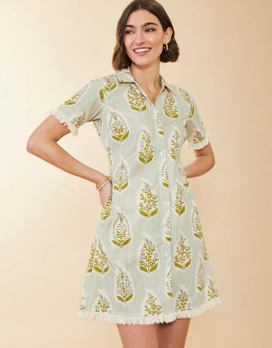  Tayden Shirt Dress Richmond Hill Stripe Floral Motif Surf