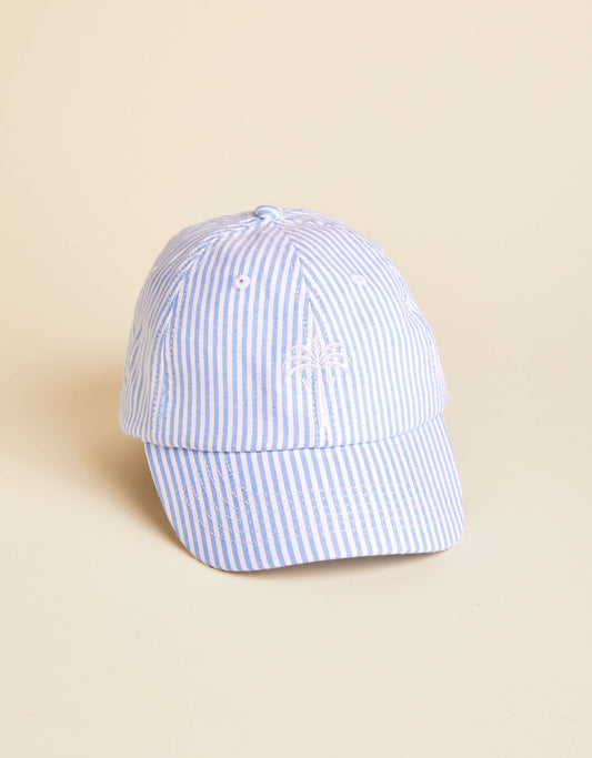  Baseball Hat Palm Tree/Blue Stripe