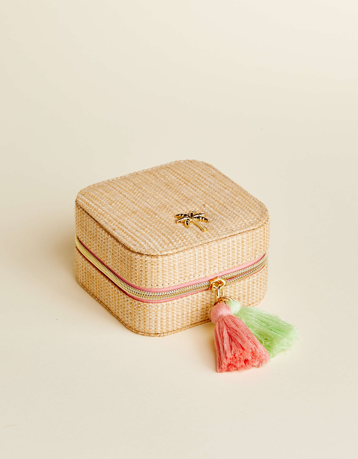  Boho Jewelry Mirror Travel Case Palm Tree
