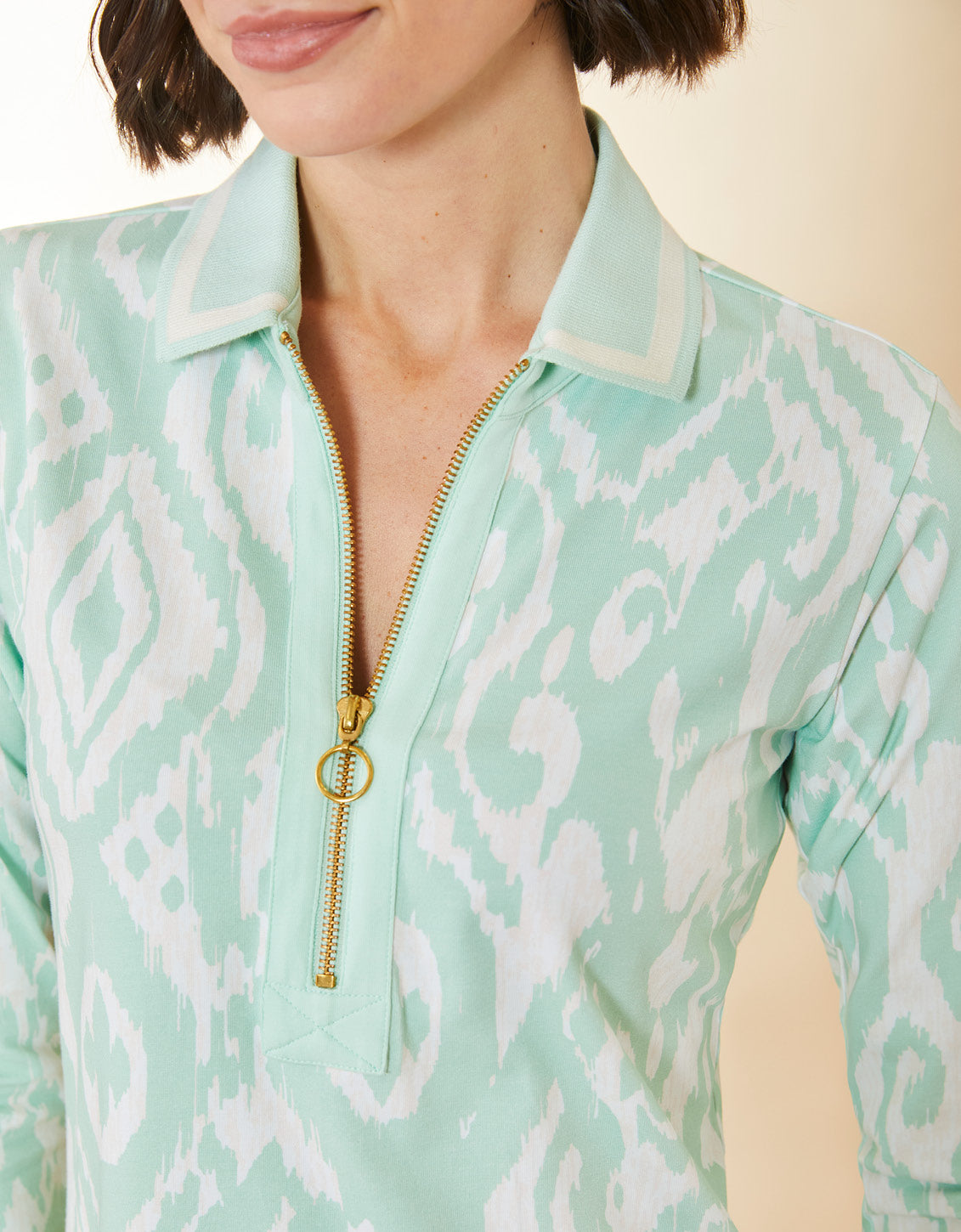  Hadley Zip Dress Clara Ikat Sea Foam