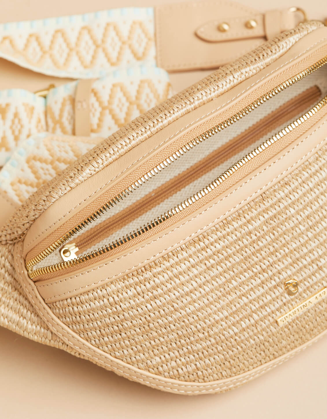  Straw Charlie Belt Bag Blue Haze