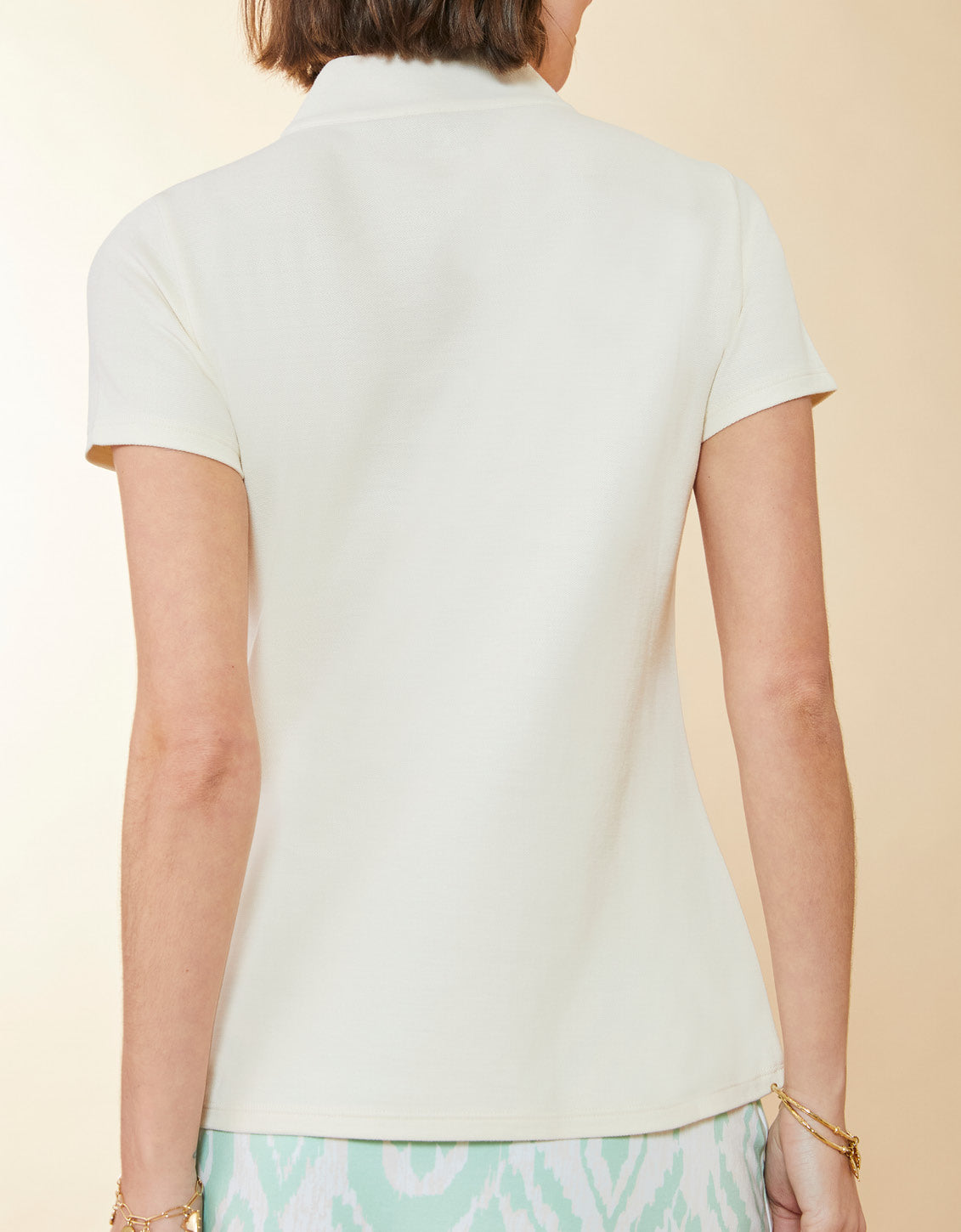  Short Sleeve Serena Half-Zip Top Buttercream