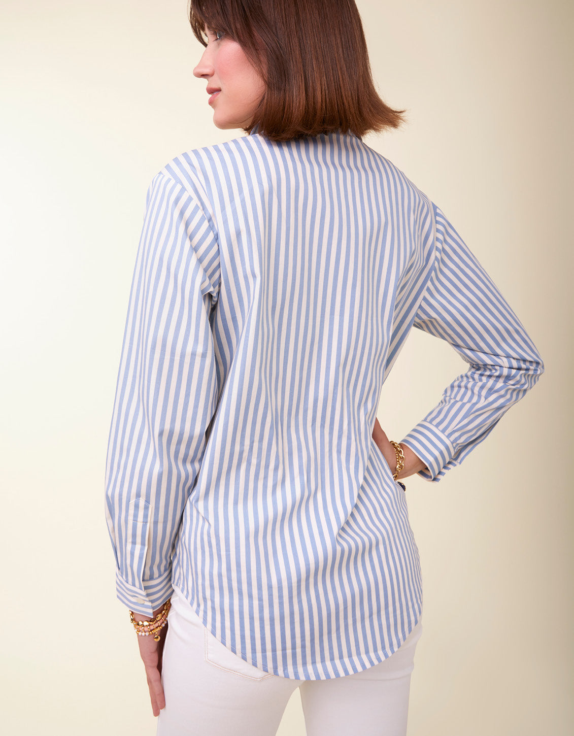  Aida Buttonfront Shirt Lakeside Blue Stripe