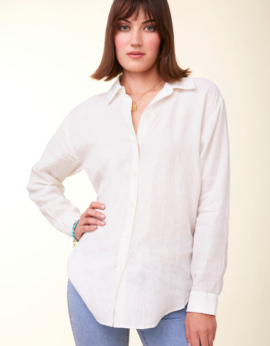  Aida Buttonfront Shirt Pearl White