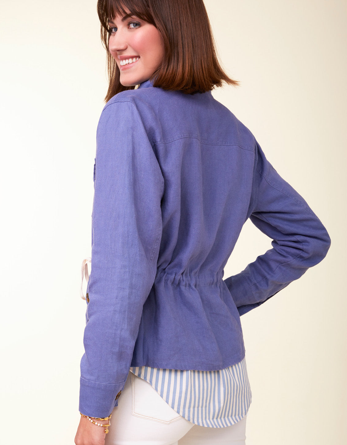  Dani Linen Jacket Indigo Blue
