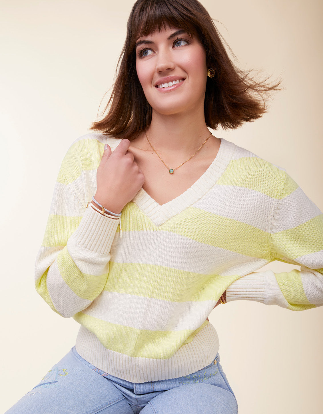  Harbour Sweater Citrus Stripe
