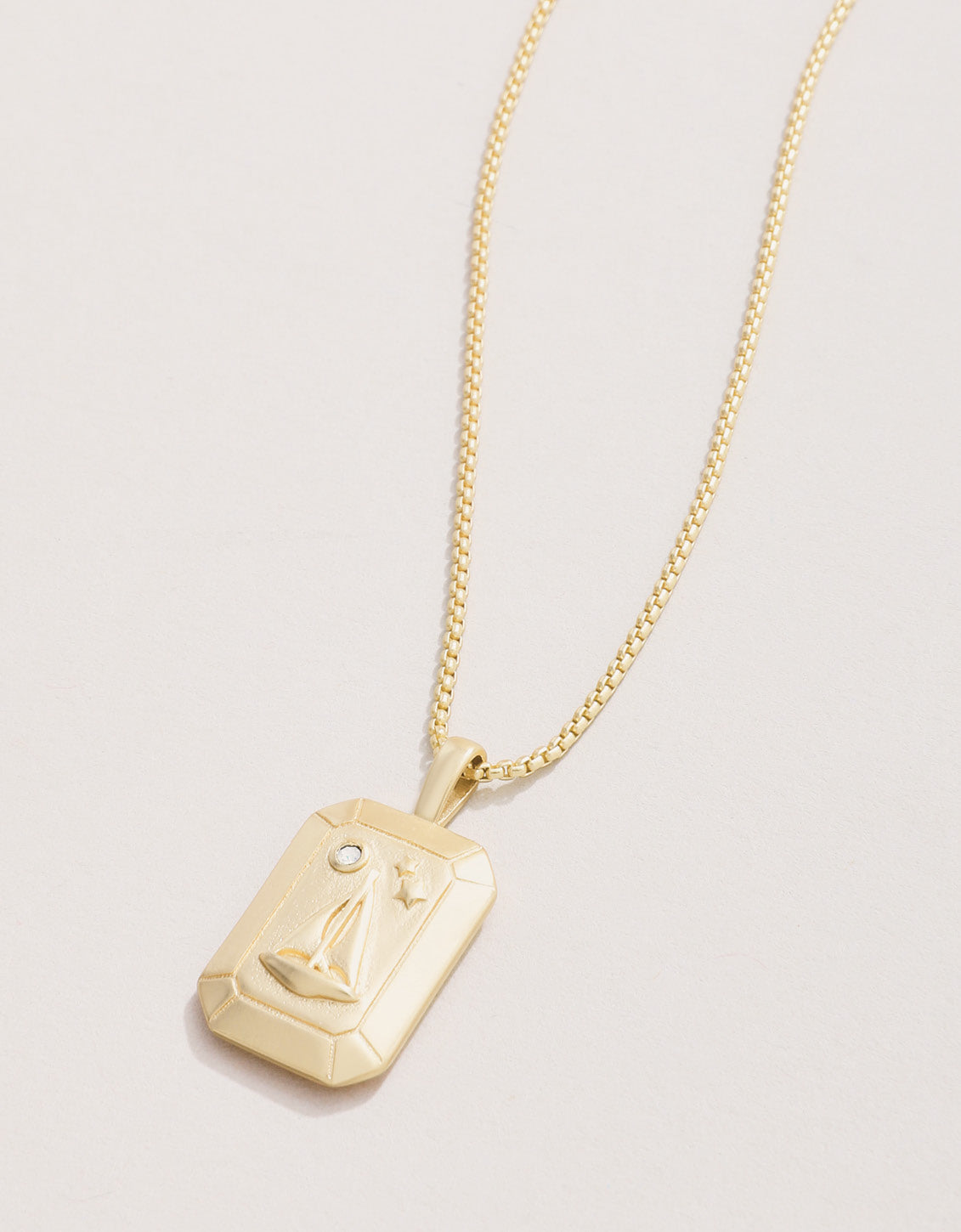  Little Sailboat Necklace 17'' White Opal
