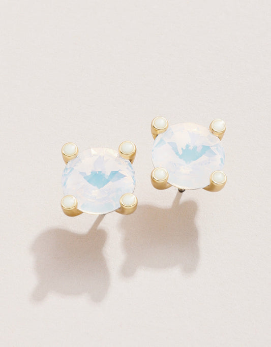 Clara Stud Earrings White Opal