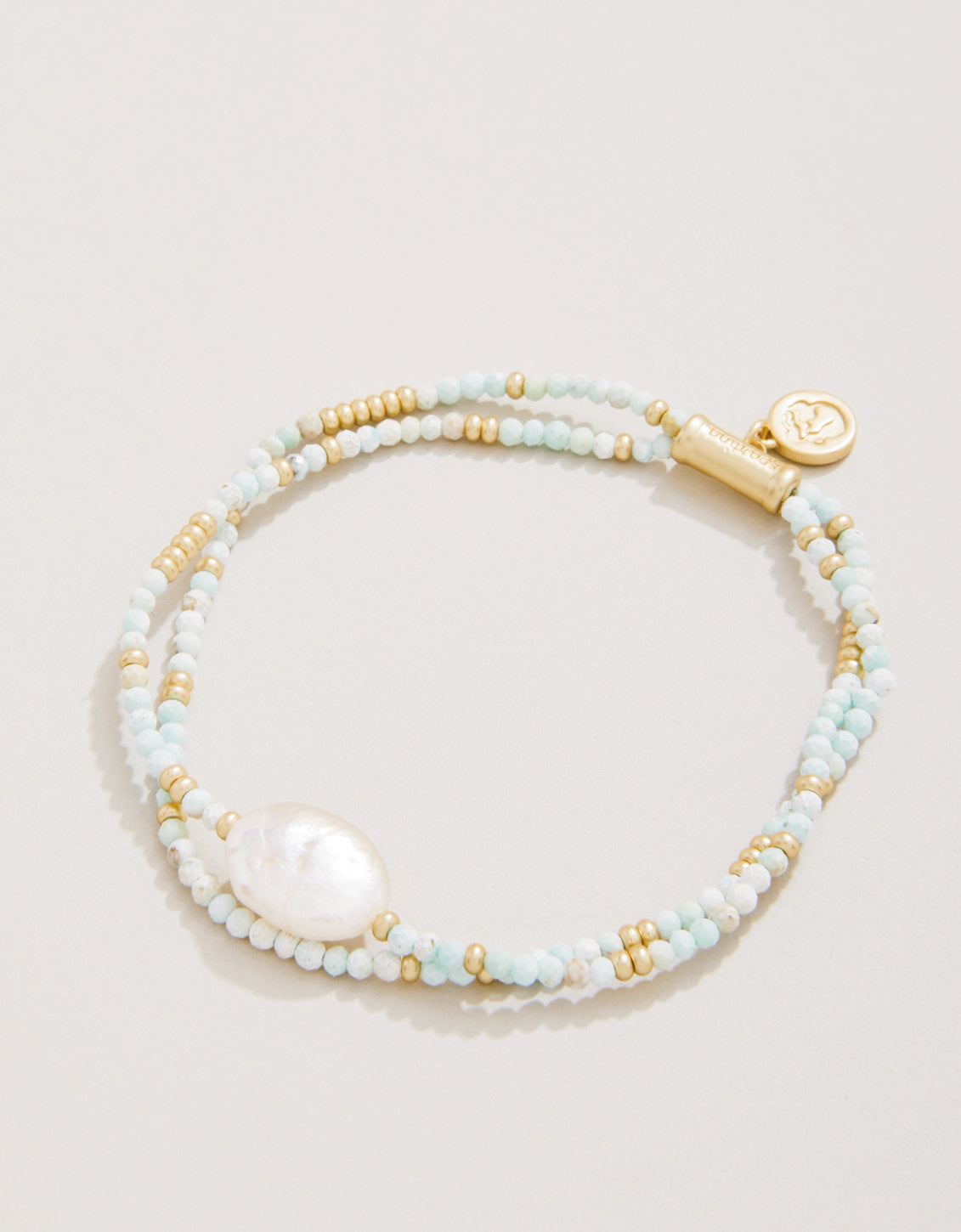  Harmony Stretch Bracelet Light Turquoise/Pearl
