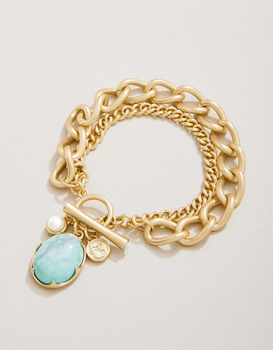 Coralie Toggle Bracelet Light Turquoise