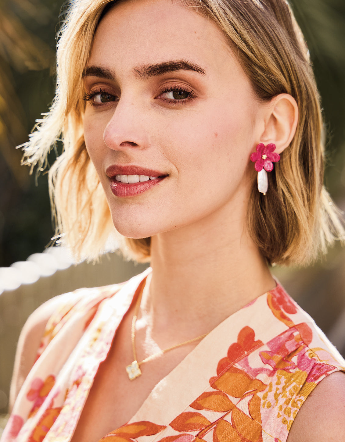  Blooming Pearl Earrings Pink