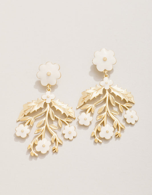  Delphinium Earrings Cream