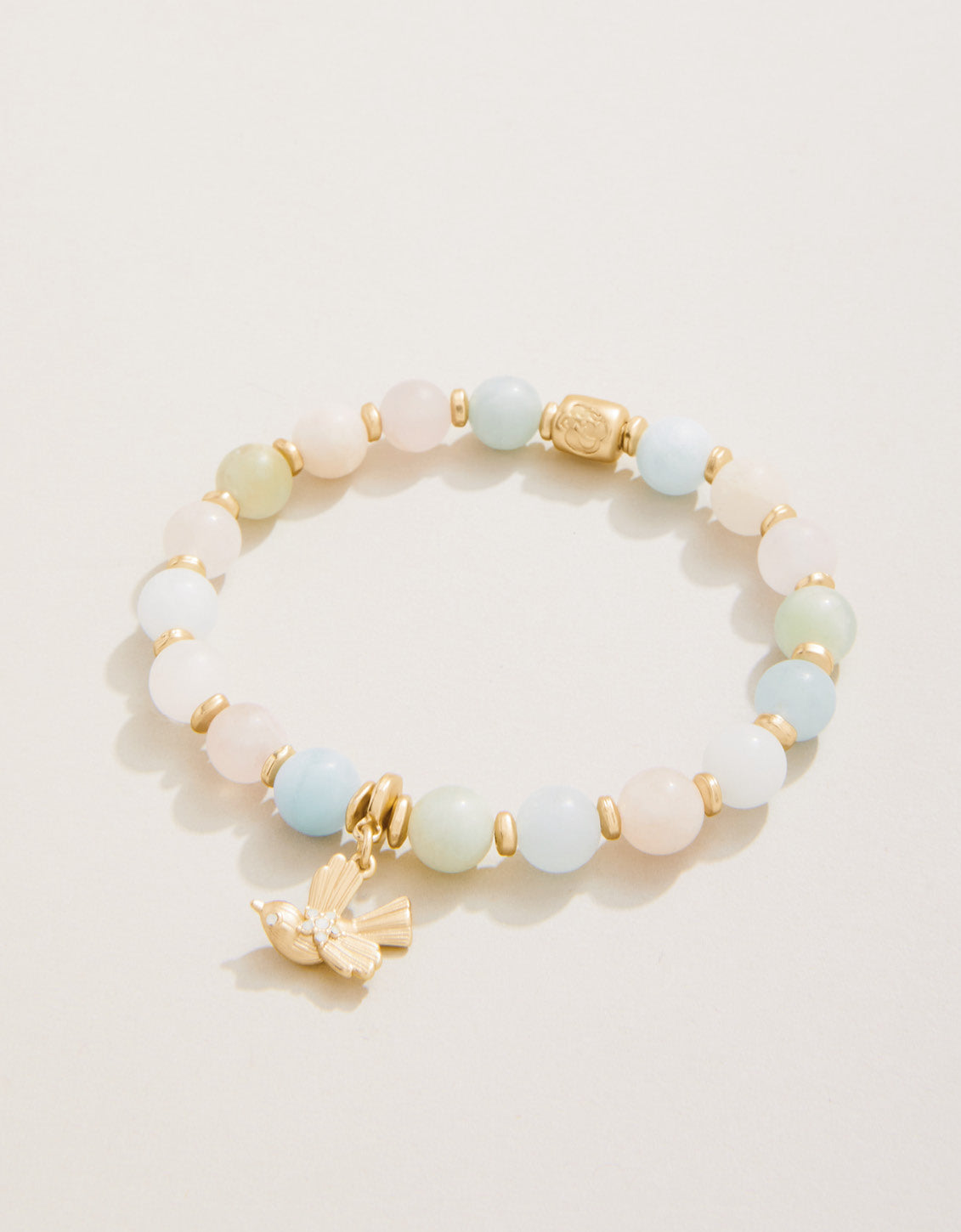  Charmed Stretch Bracelet 8mm Pastel/Bird