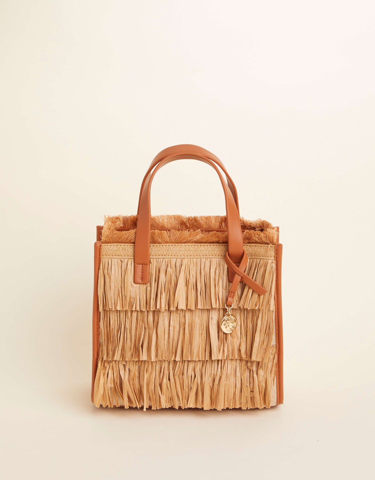  Raffia Fringe Dune Satchel Nutmeg