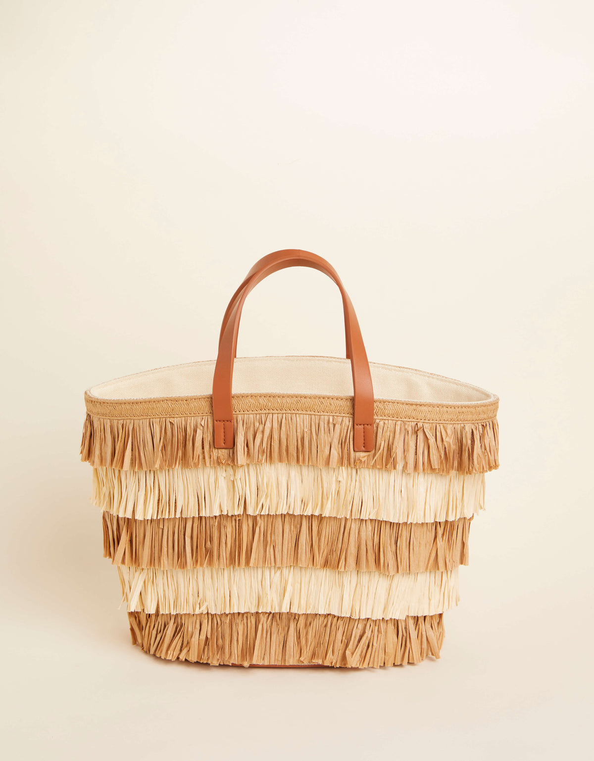  Raffia Fringe Day Tote Nutmeg Natural