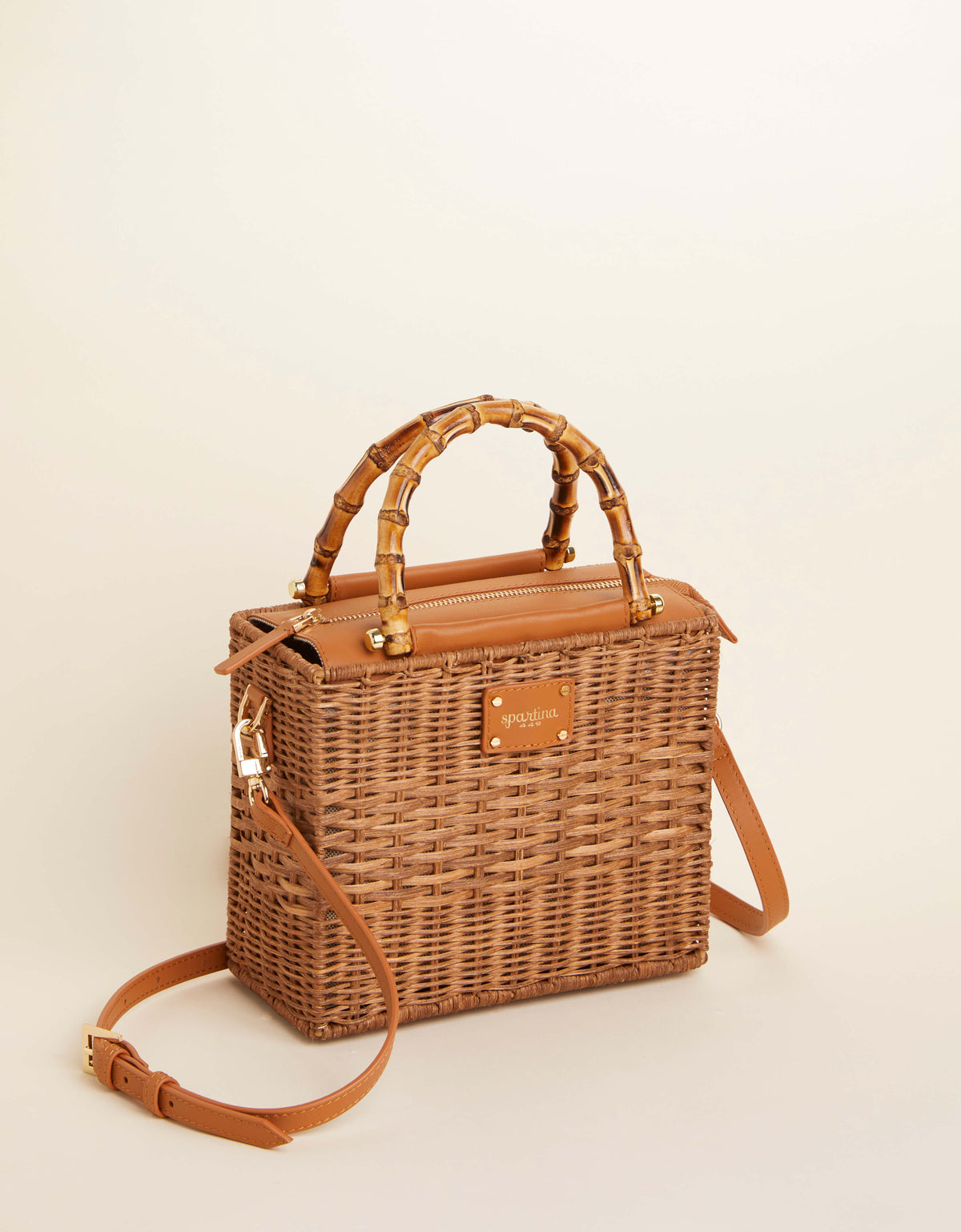  Bamboo Rattan Satchel Nutmeg