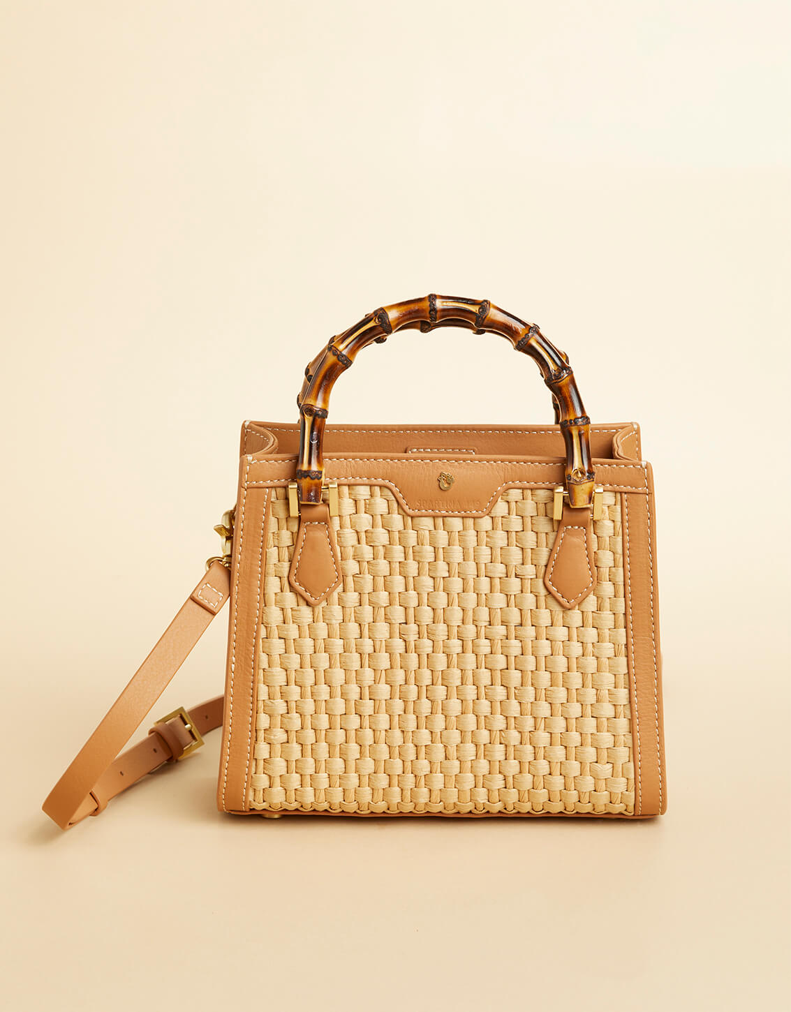  Bamboo Straw Satchel Pecan