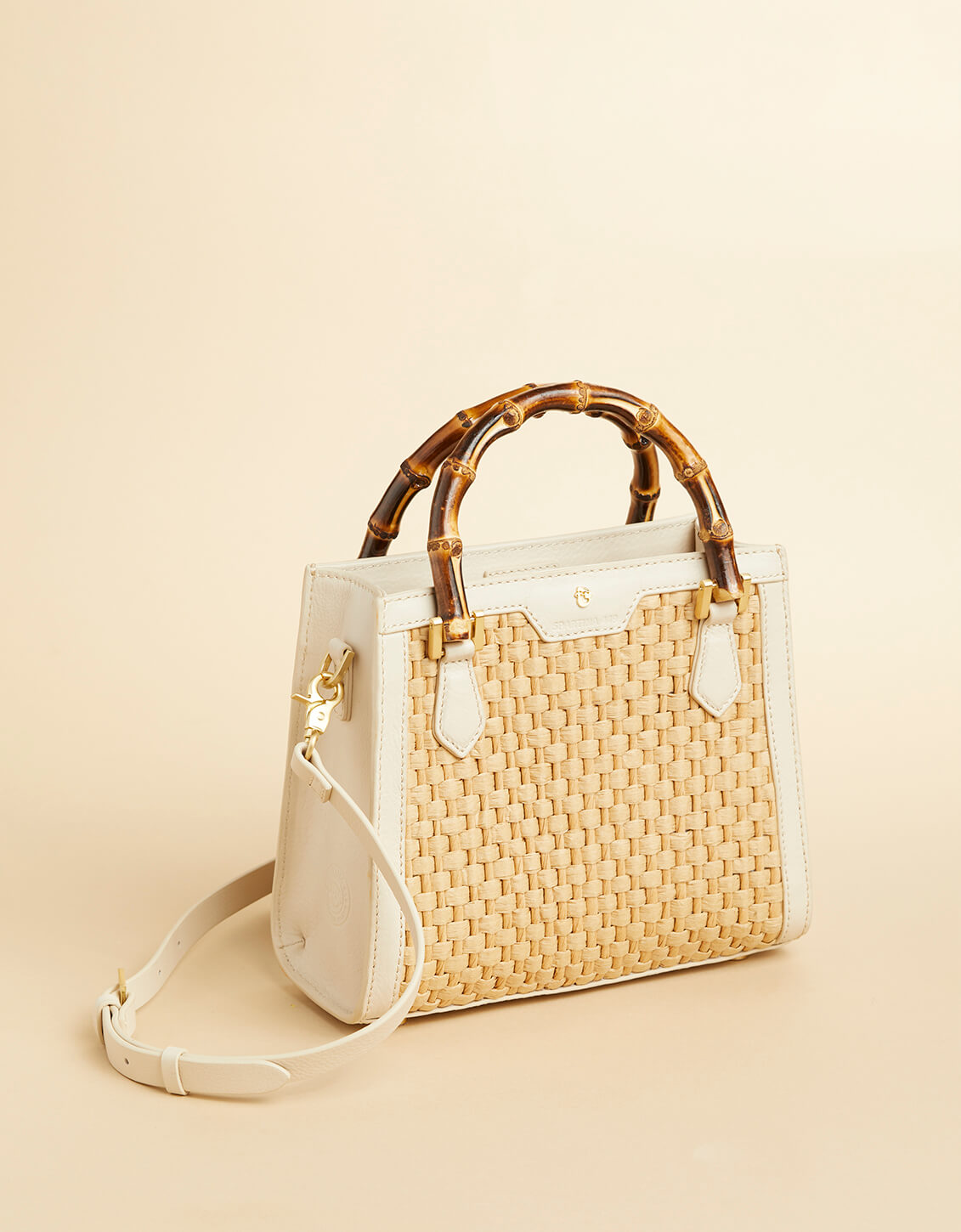  Bamboo Straw Satchel Pearl