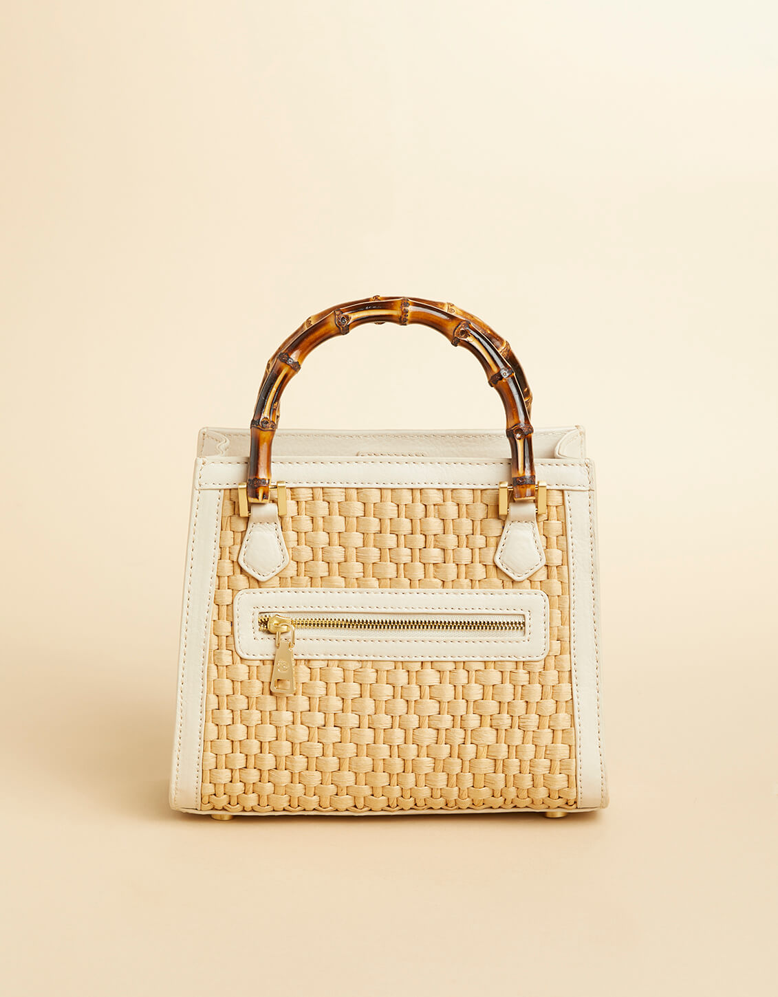  Bamboo Straw Satchel Pearl