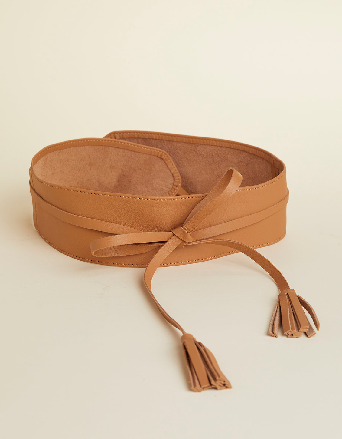  Pecan Leather Wrap Belt