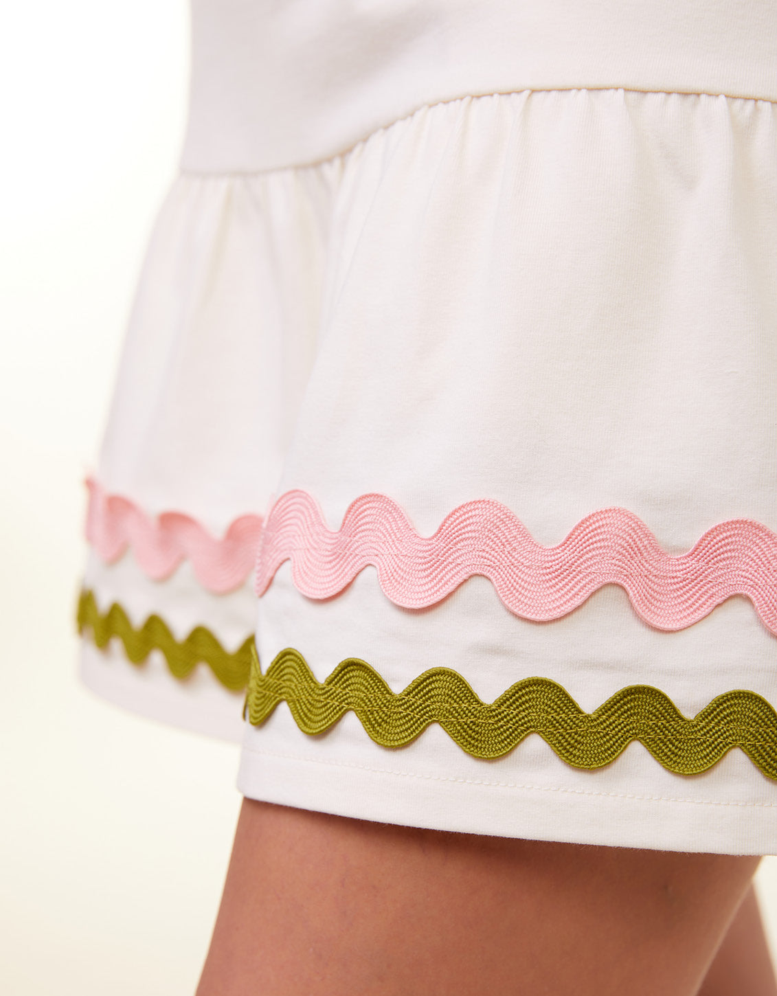  Jersey Flounce Skort Antique White Ric Rac