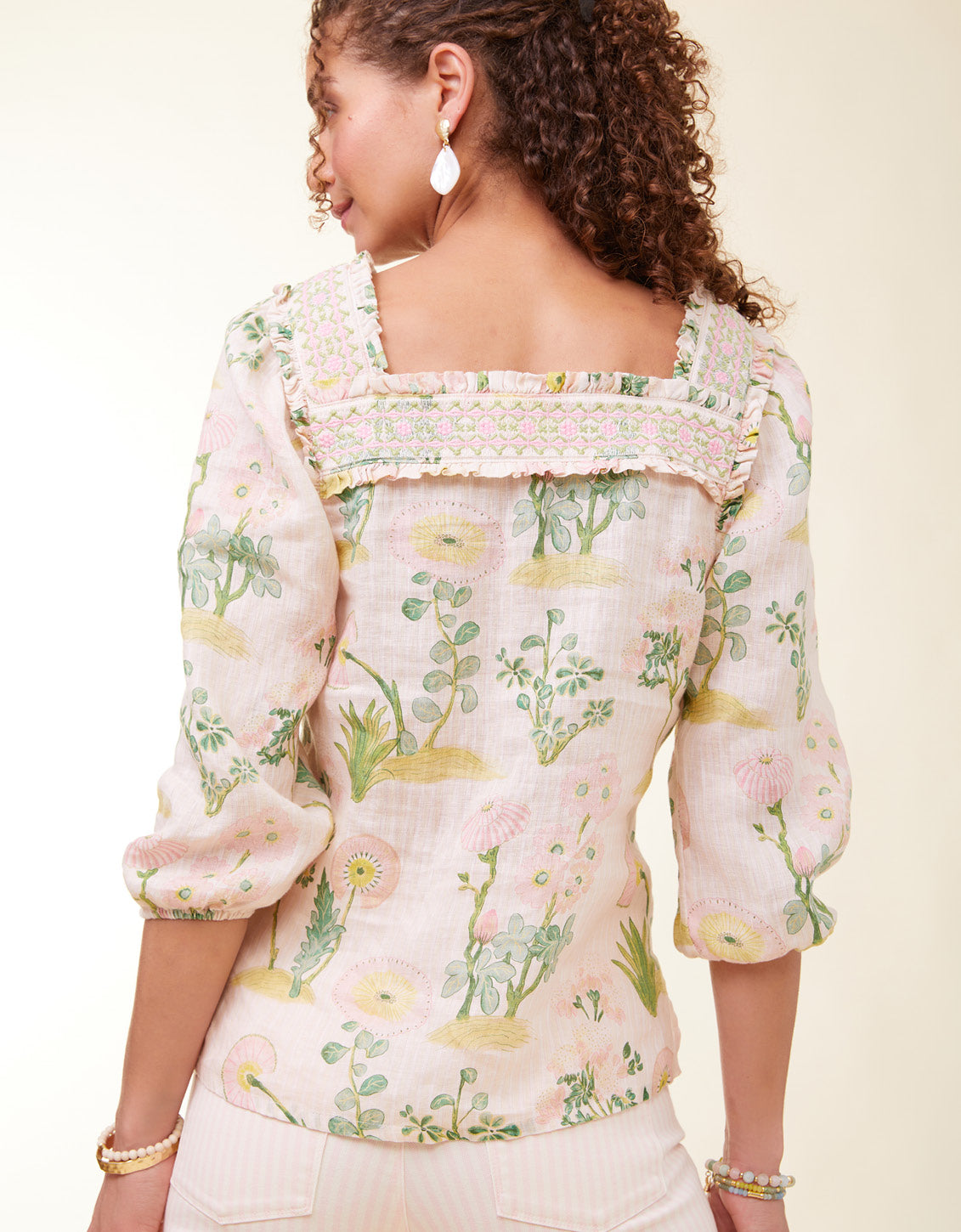  Jocelyn Blouse Enclave Stripe Floral Sprigs