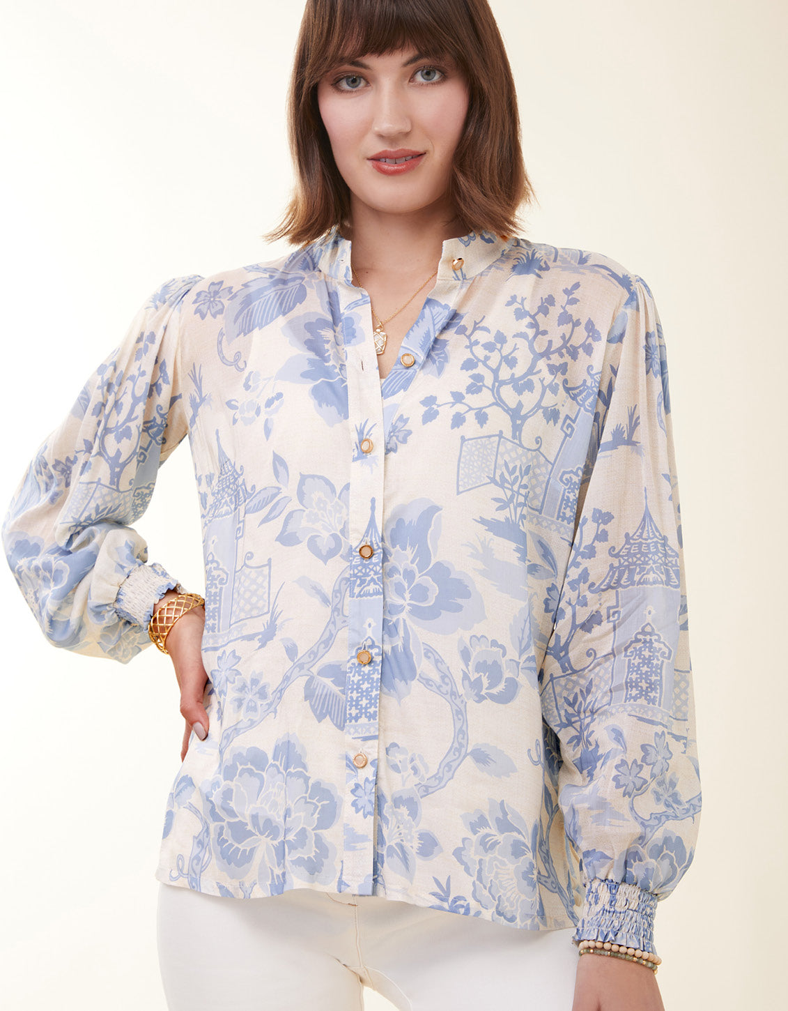  Lindita Blouse Enclave Toile Blue