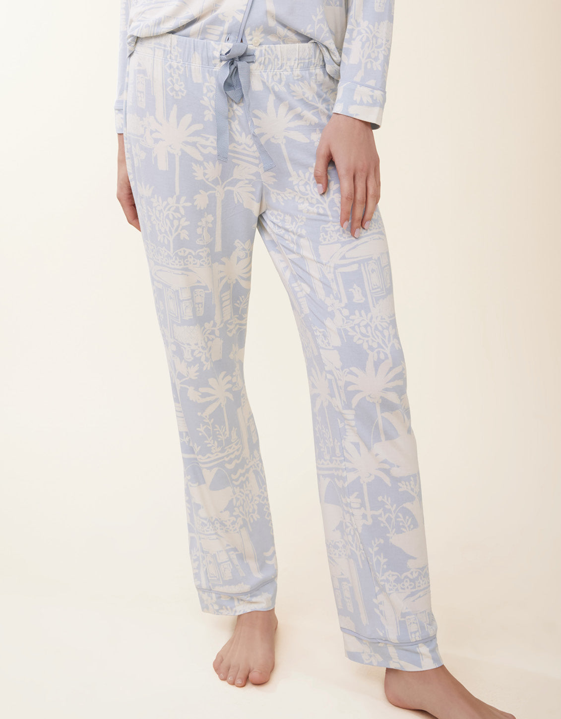  Pajama Pant Palm Scene Blue
