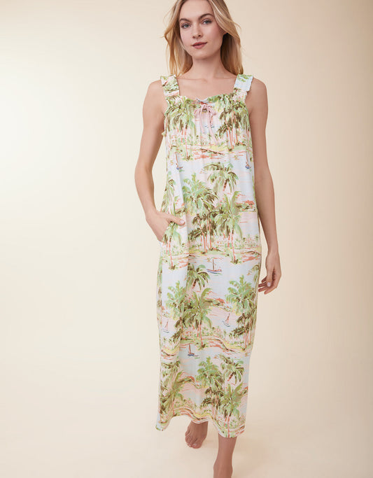  Pajama Sleeveless Nightgown Overboard Coastal Dreams