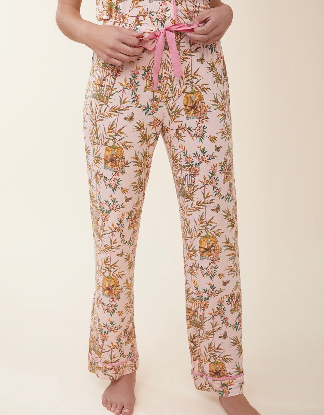  Pajama Pant Enclave Bamboo Bird Cage Pink